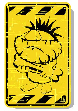 abstract cartoon warning sign. のイラスト素材