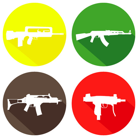 set of simple gun icons.のイラスト素材