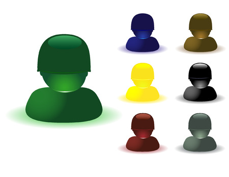 set of multicolored military icons. のイラスト素材