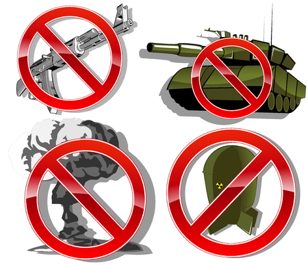 no war. set of signs. vector illustrationのイラスト素材