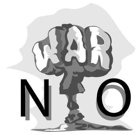 no war atomic mushroom. abstract vector illustrationのイラスト素材