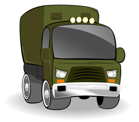 military cargo truck illustrationのイラスト素材