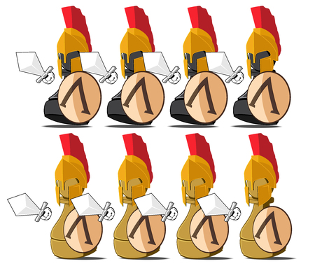 set of the chessmen represented in the kind of the Spartans.のイラスト素材