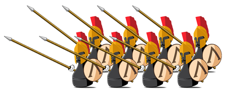 set of the chessmen represented in the kind of the Spartans.のイラスト素材