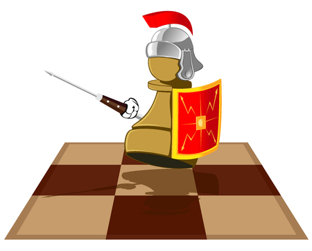 chess piece represented in the kind of Roman legionary. abstract vector illustrationのイラスト素材