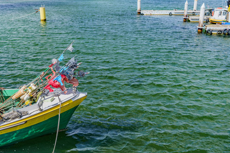 fishing boat moored in the seaport and ready to go fishing