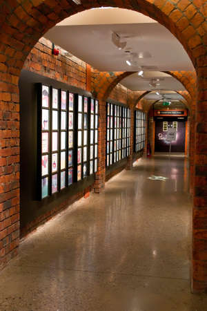 Corridor with hatches in the ceilingのeditorial素材