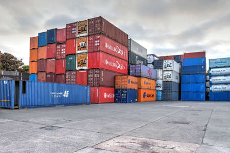 Container dump against the gray sky