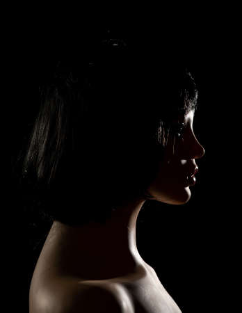 Mannequin face on a black backgroundの写真素材