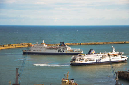 Ferryboats in Dover Port at sunny day.のeditorial素材
