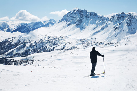 Skier in high mountainsの写真素材
