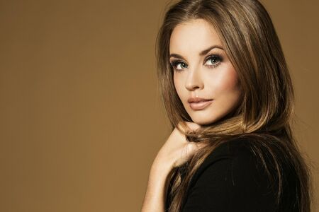Portrait of wonderful young blonde womanの写真素材