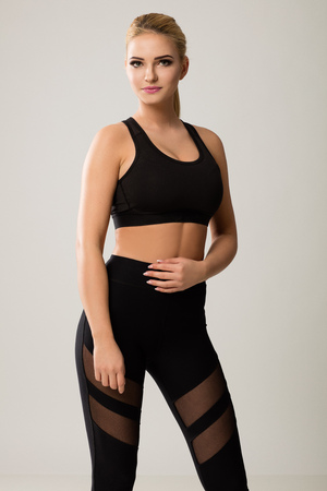 Amazing women with slim body wearing blackの写真素材