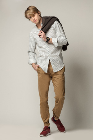 Young model wearing elegant clothesの写真素材