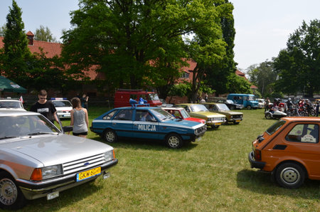 Kwidzyn Poland, 24 May 2014, Rally of vintage vehicles in Kwidzyn at MiÅosnaのeditorial素材