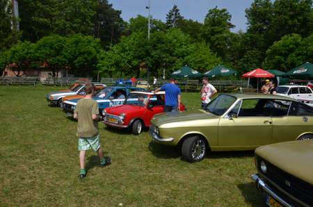 Kwidzyn Poland, 24 May 2014, Rally of vintage vehicles in Kwidzyn at MiÅosnaのeditorial素材