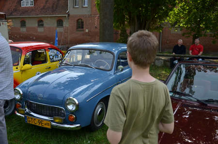 Kwidzyn Poland, 24 May 2014, Rally of vintage vehicles in Kwidzyn at MiÅosnaのeditorial素材