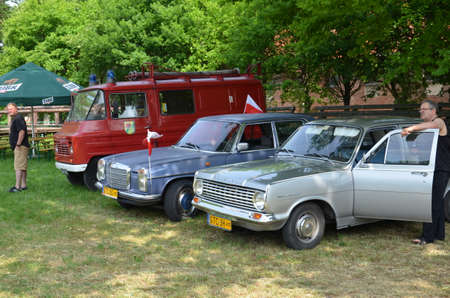 Kwidzyn Poland, 24 May 2014, Rally of vintage vehicles in Kwidzyn at MiÅosnaのeditorial素材