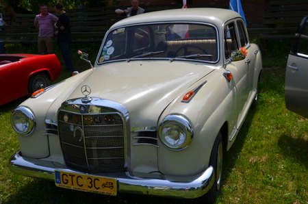 Kwidzyn Poland, 24 May 2014, Rally of vintage vehicles in Kwidzyn at MiÅosnaのeditorial素材