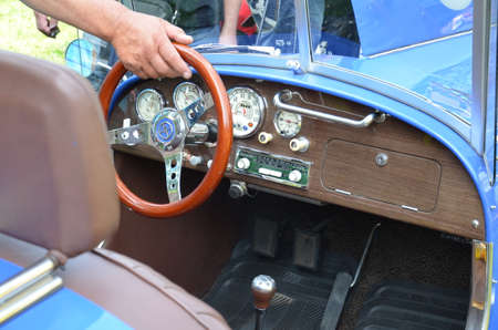 Kwidzyn Poland, 24 May 2014, Rally of vintage vehicles in Kwidzyn at MiÅosnaのeditorial素材
