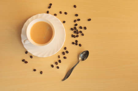 A cup of hot and aromatic coffee.の写真素材
