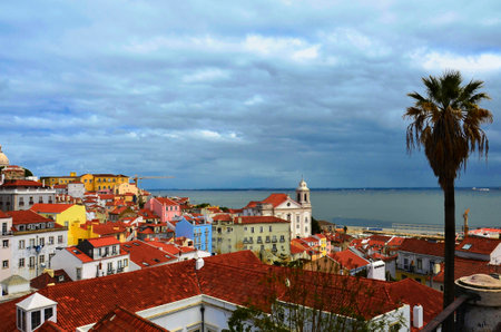 Lisbon, Portugal. View of the Alfama district.の写真素材
