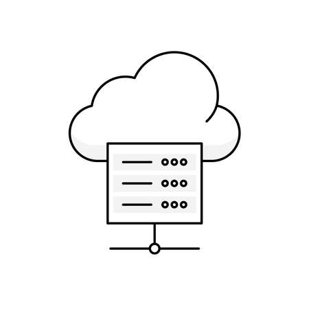 Cloud server clip art. Server designed to be rack-mounted.のイラスト素材