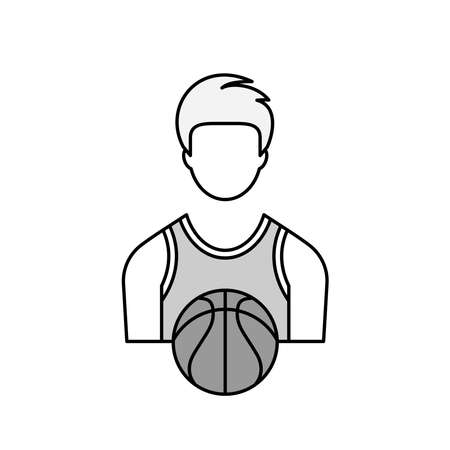Basketball player and basketball iconのイラスト素材