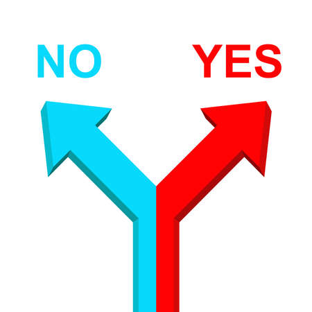 Branch arrows for yes or no decisionのイラスト素材