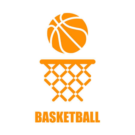 Basketball, Basketball goal concept pictogram iconのイラスト素材