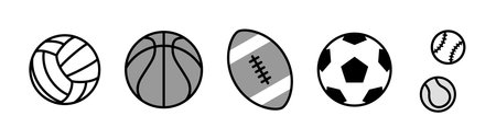 Various sports balls icon setのイラスト素材