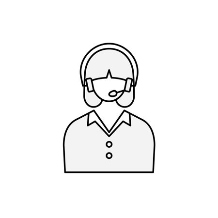 Young female operator wearing a headsetのイラスト素材