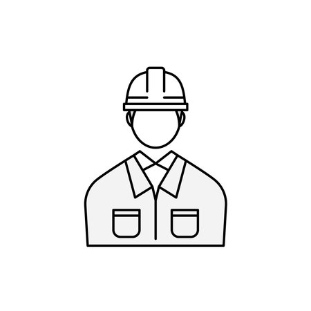 Young male construction worker, engineer or manager illustration.のイラスト素材