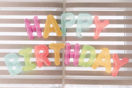 happy birthday party decoration backgroundの写真素材