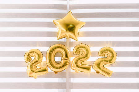 Number balloons representing the new year 2022