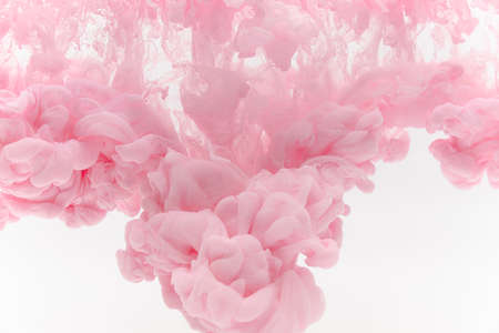 pink smoke on a white backgroundの写真素材