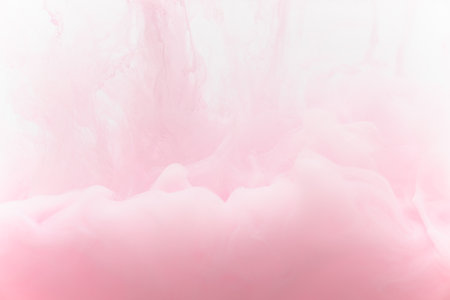 pink smoke on a white backgroundの写真素材