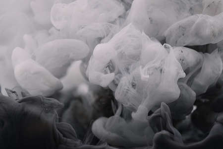 black white smoke on white backgroundの写真素材