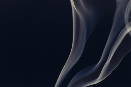 white smoke on a black backgroundの写真素材