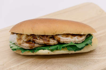 Hamburger with meat and vegetablesの写真素材
