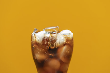 Cola in a cup with ice