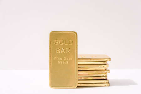 pile of gold barsの写真素材