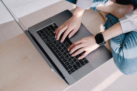 woman working with laptopの写真素材