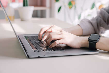 woman working with laptop