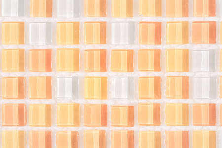Close-up white yellow orange tile patternの写真素材