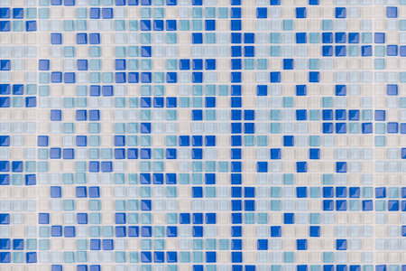 white blue sky blue tile patternの写真素材