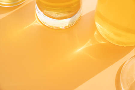 beer over yellow background