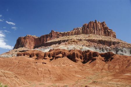 Red rock formations in Capitolo reef NP,Utahの写真素材