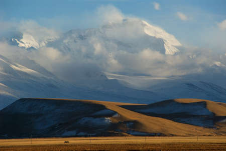 Cho Oyu in the late afternoon, after the storm clearingの写真素材