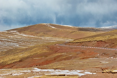 View from Kyang La, a 5330 m high pass between Damxung and Nam Tso View from Kyang La, a 5330 m high pass between Damxung and Nam Tso
